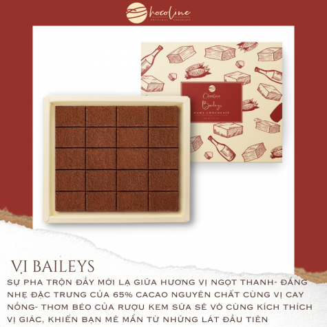 Nama Baileys Chocolate - Socola Tươi Vị Rượu Baileys