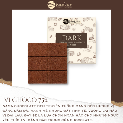 Mini Nama Dark Chocolate - Socola Tươi Vị Đắng ( 75% Cacao) ( Size 6 Viên)